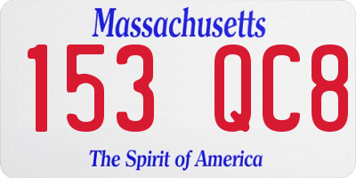 MA license plate 153QC8