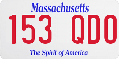 MA license plate 153QD0