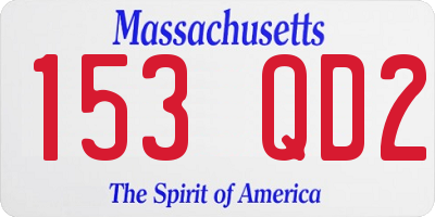 MA license plate 153QD2