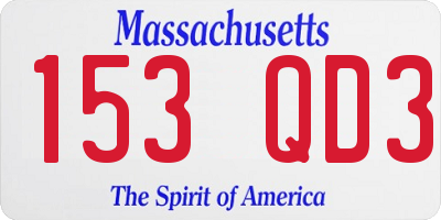 MA license plate 153QD3