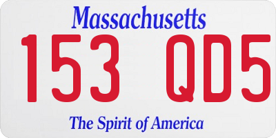 MA license plate 153QD5