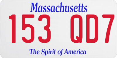 MA license plate 153QD7