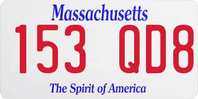 MA license plate 153QD8
