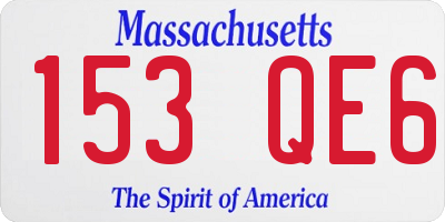 MA license plate 153QE6