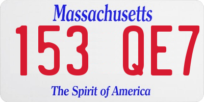 MA license plate 153QE7