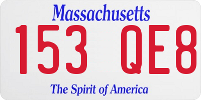 MA license plate 153QE8