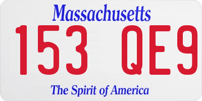 MA license plate 153QE9