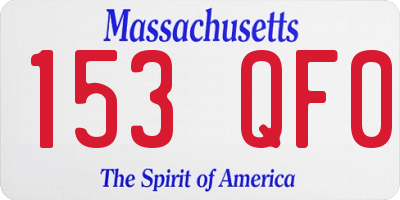 MA license plate 153QF0