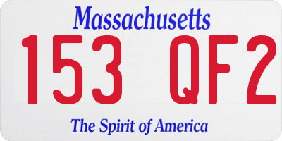 MA license plate 153QF2