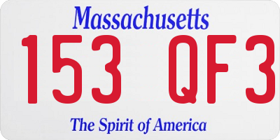 MA license plate 153QF3