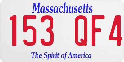 MA license plate 153QF4