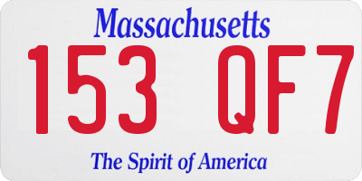 MA license plate 153QF7
