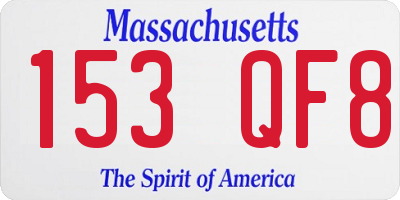 MA license plate 153QF8