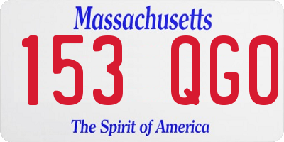 MA license plate 153QG0