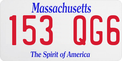 MA license plate 153QG6