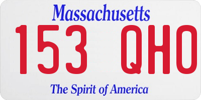MA license plate 153QH0