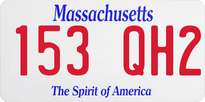 MA license plate 153QH2