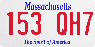 MA license plate 153QH7