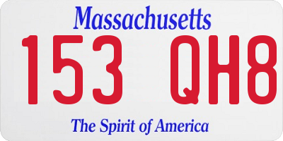 MA license plate 153QH8