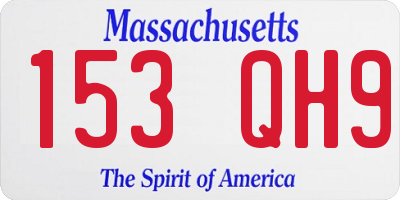 MA license plate 153QH9