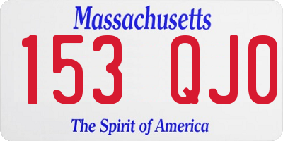 MA license plate 153QJ0