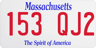 MA license plate 153QJ2