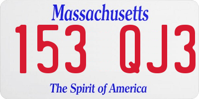 MA license plate 153QJ3