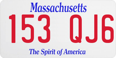 MA license plate 153QJ6