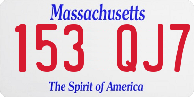 MA license plate 153QJ7