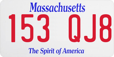 MA license plate 153QJ8