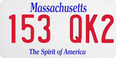 MA license plate 153QK2