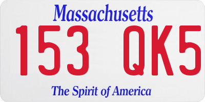 MA license plate 153QK5