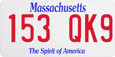 MA license plate 153QK9