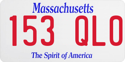 MA license plate 153QL0