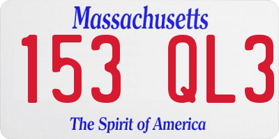 MA license plate 153QL3