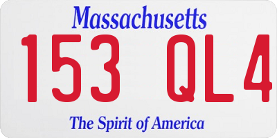 MA license plate 153QL4
