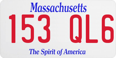 MA license plate 153QL6