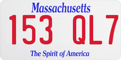 MA license plate 153QL7