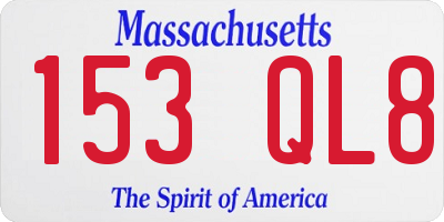 MA license plate 153QL8