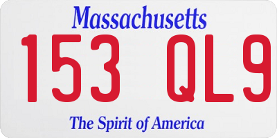 MA license plate 153QL9