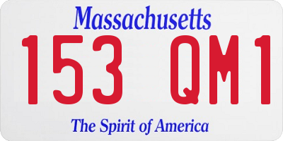 MA license plate 153QM1