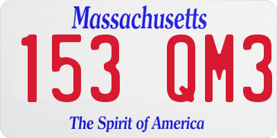 MA license plate 153QM3