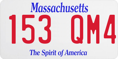 MA license plate 153QM4
