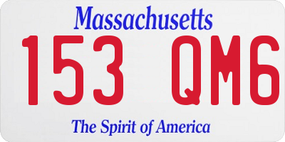 MA license plate 153QM6