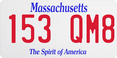 MA license plate 153QM8