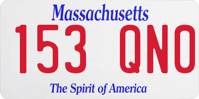 MA license plate 153QN0