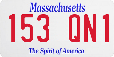 MA license plate 153QN1