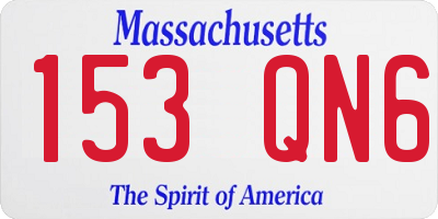 MA license plate 153QN6