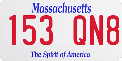 MA license plate 153QN8