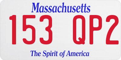 MA license plate 153QP2
